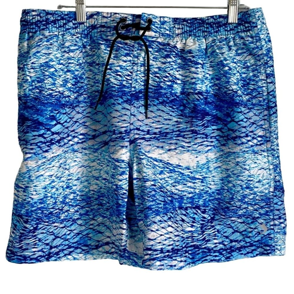 Reel Legend 7 in. Fishnet Print Swim Shorts Trunks Men's Size Large NEW